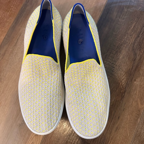 ROTHY'S The Sneaker Lemon Yellow Honeycomb RETIRED Sz 8.5 Washable Knit Slip On - Picture 3 of 10